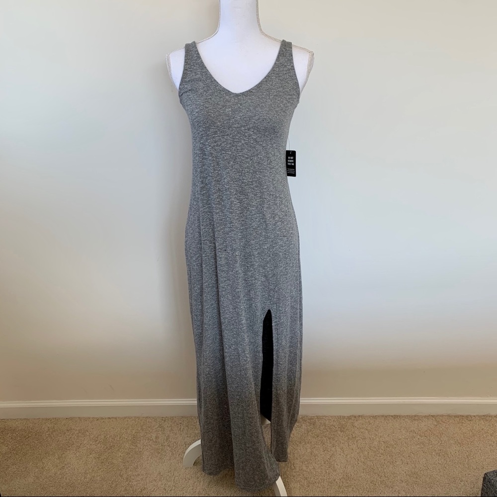 EXPRESS Grey Criss Cross Maxi CrissCross Dress